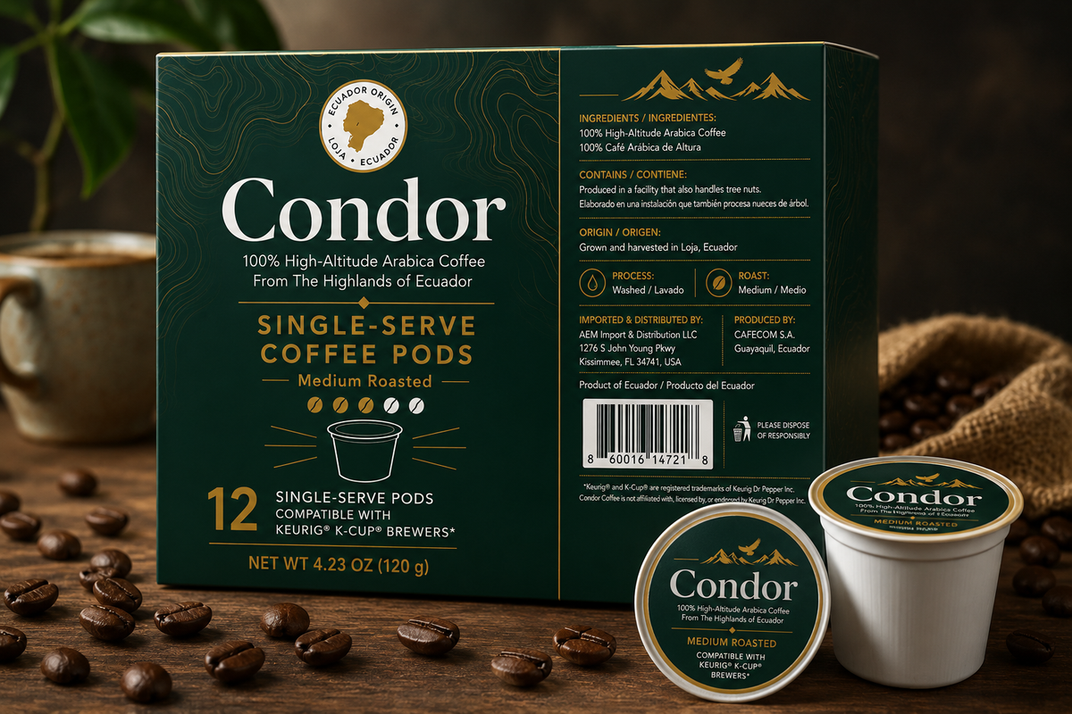 Condor Coffee K-Cup Pods – Medium Roast – 12 ct