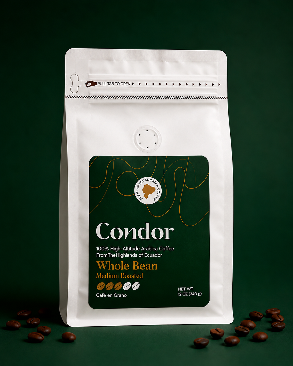 Condor Coffee – Premium Ecuadorian Whole Bean Coffee – 12 oz