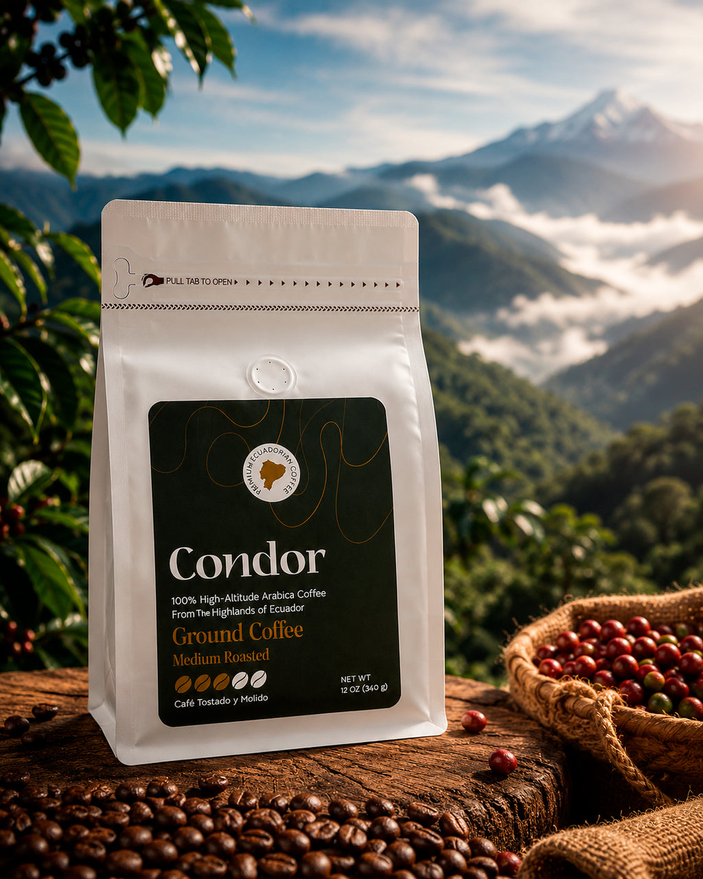 Title: Condor Coffee – Premium Ecuadorian Arabica Coffee – 12 oz